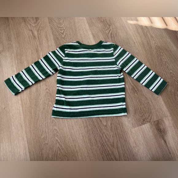 Okie Dokie 2T Striped Long Sleeve Tee Set – Green & Multicolor - Picture 4 of 9